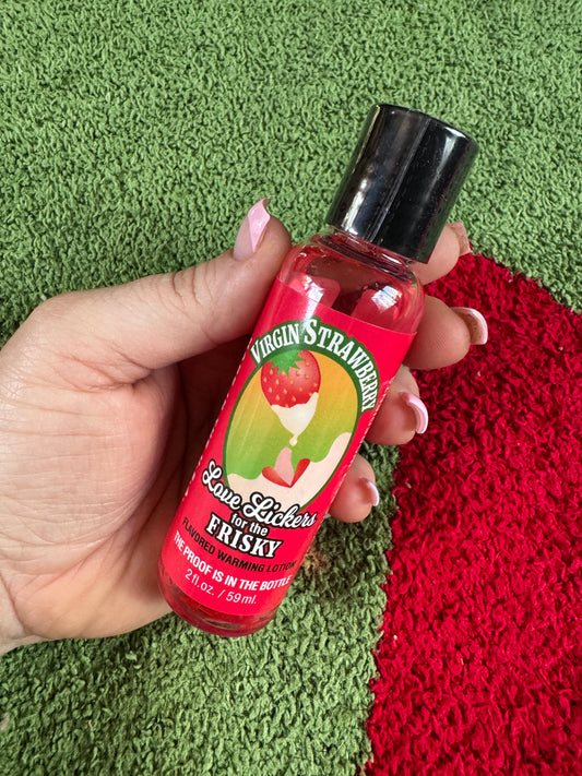 Love Lickers Warming & Lickable Massage Oil- Strawberry 2oz