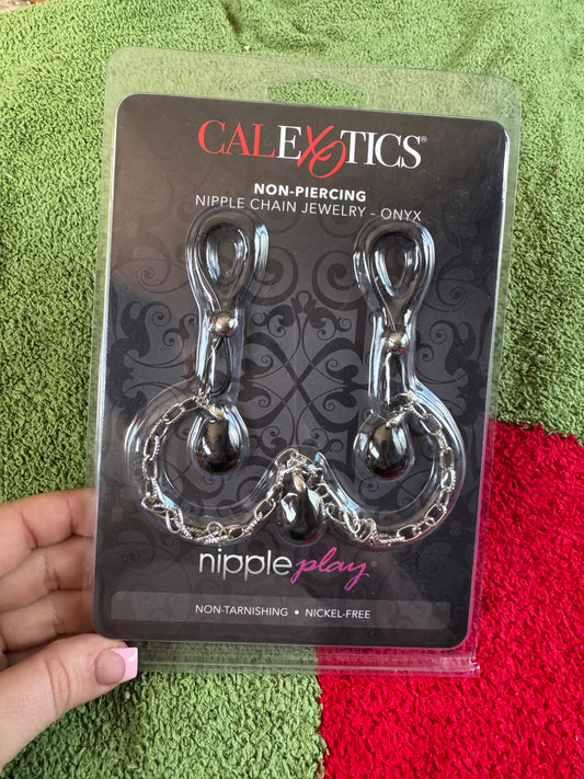 Nipple Play® Non-Piercing Nipple Chain Jewelry - Onyx